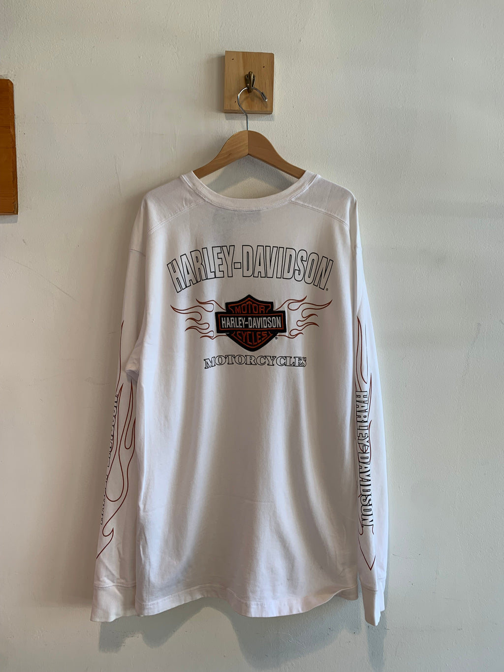Vintage Harley Davidson Flame Long Sleeve T-Shirt
