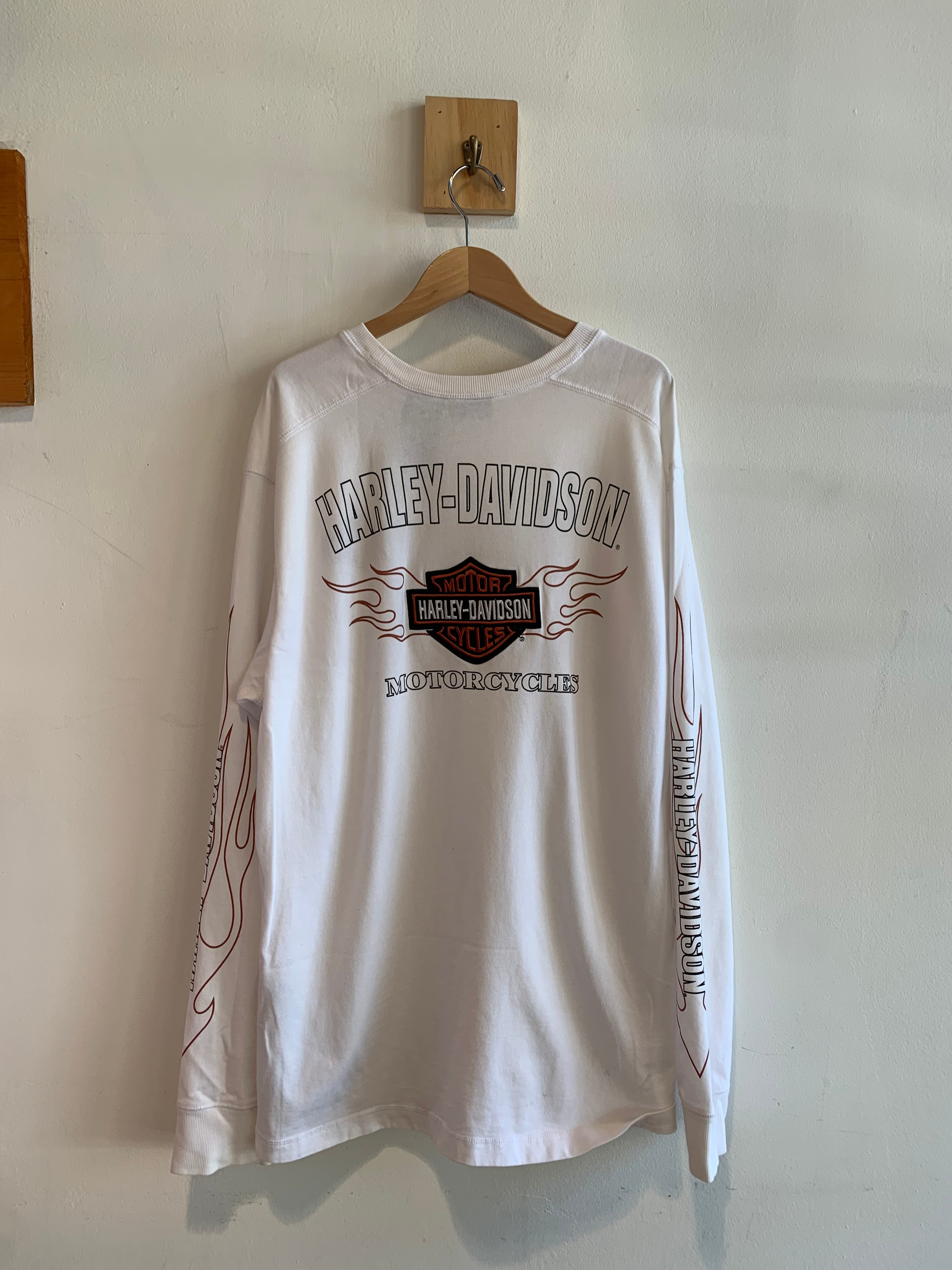 Vintage Harley Davidson Flame Long Sleeve T-Shirt