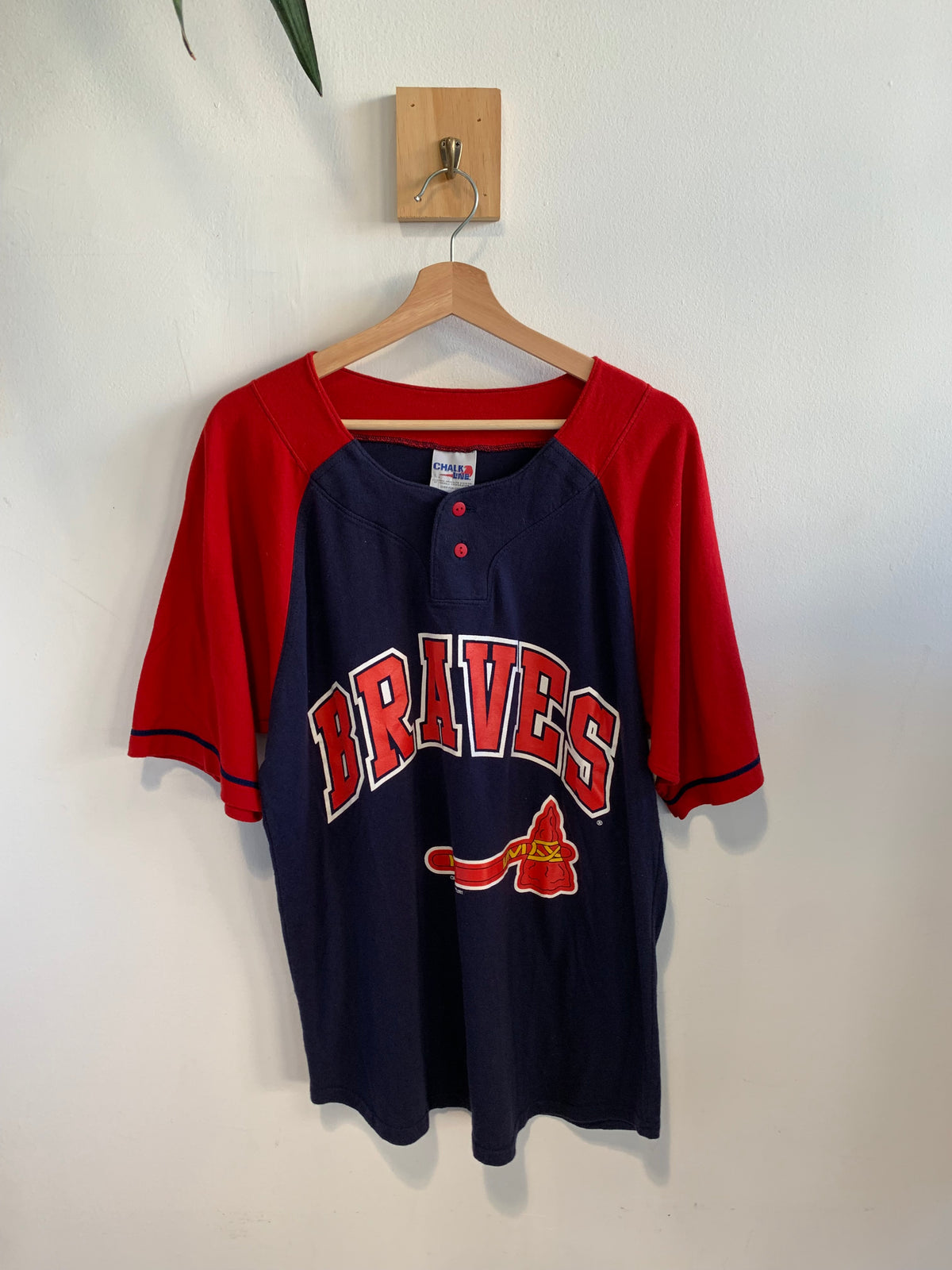 Vintage Braves Henley Jersey Tee