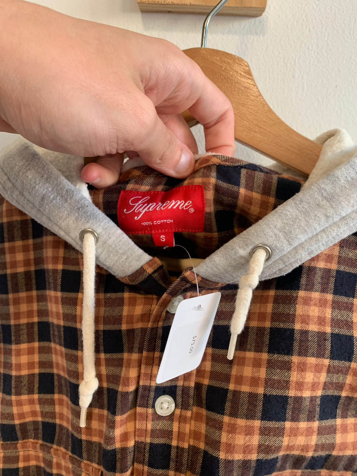 Supreme Flannel Hoodie Shirt