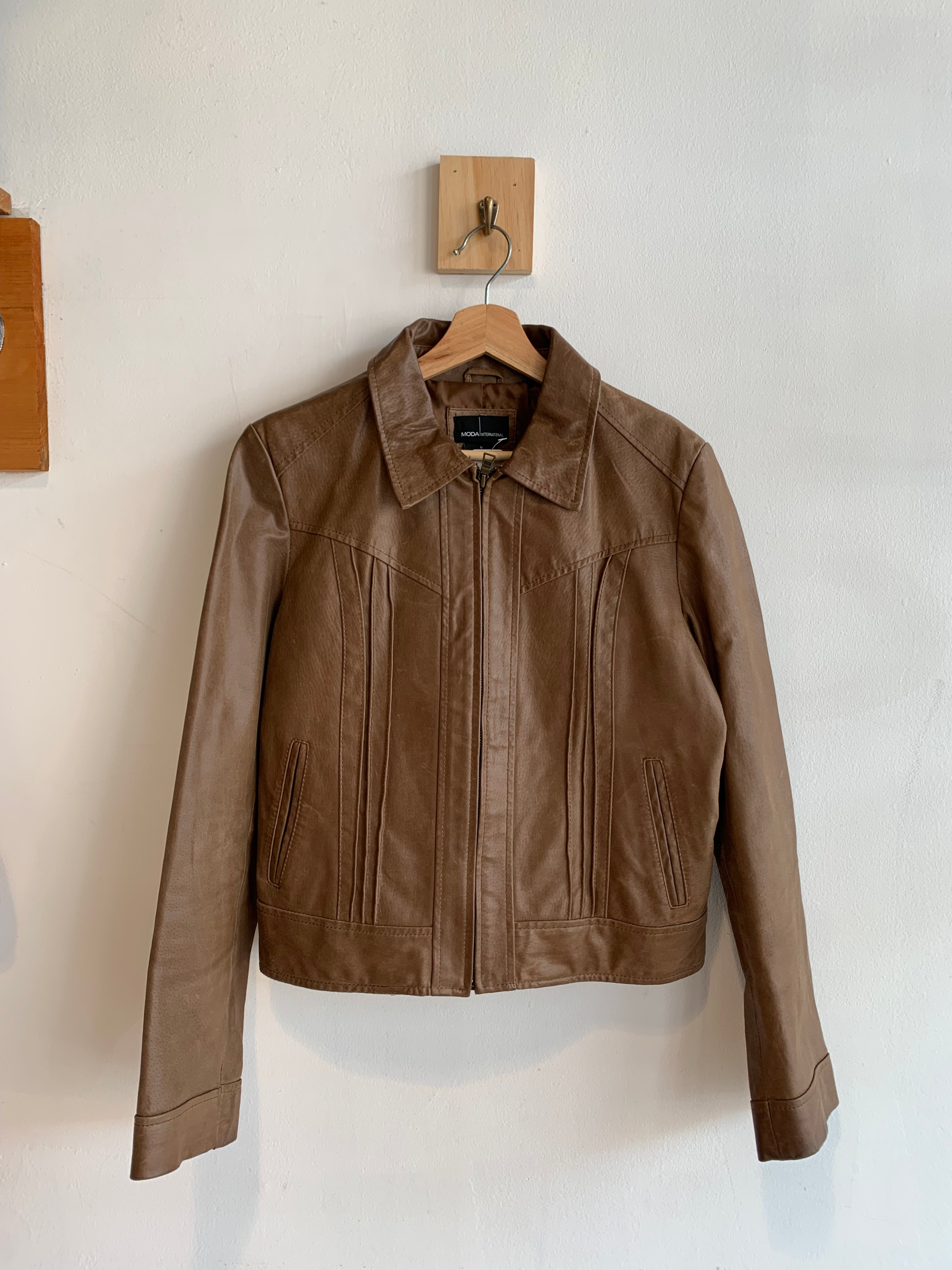 Womans Vintage Moda International Leather Jacket